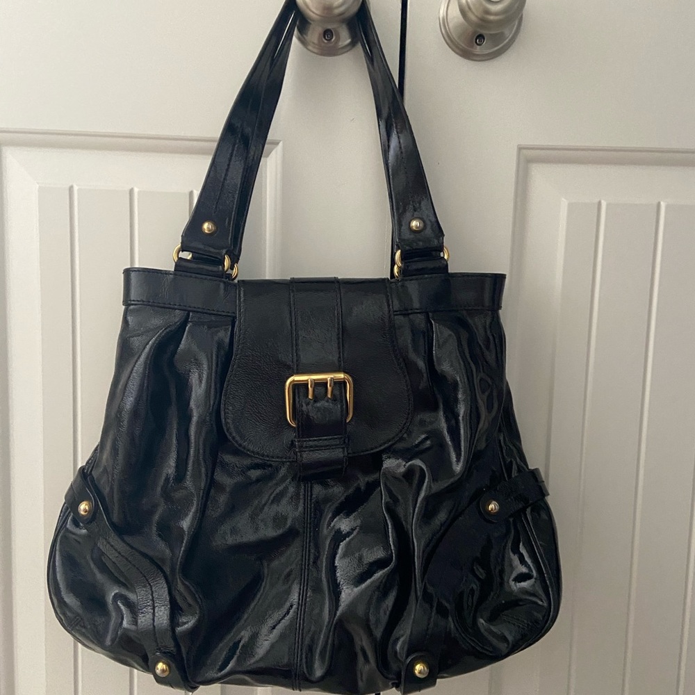 Dooney & Bourne Black Hayden Bag Patent Leather